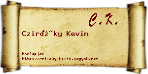 Cziráky Kevin névjegykártya